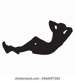 Senior man exercises. Yoga pose vector illustration isolated on white. Active boy in gym stretching. Health care activity. Lying down exercise in rehabilitation center, Sport, relaxation, yoga, asana.