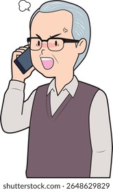 Senior man getting angry on the phone