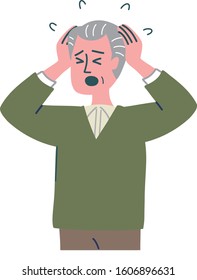 senior man grandfather emotion illustration