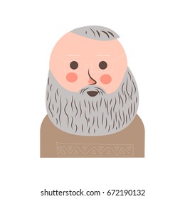 Senior man with grey hair and beard portrait