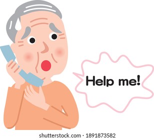 Senior man hurry to call for help