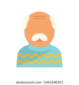 Senior man icon flat vector. Adult life. Generation stage isolated