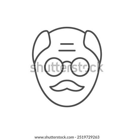 Senior man line outline icon