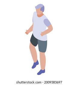 Senior man make exercise icon. Isometric of senior man make exercise vector icon for web design isolated on white background