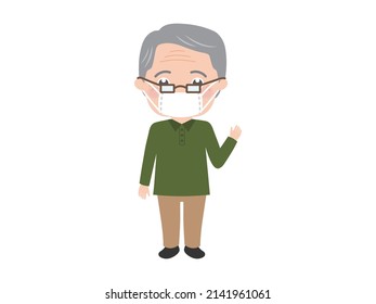 Senior man in a mask 
