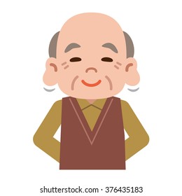 Senior man of plump ear
