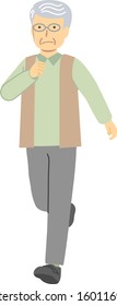 Senior man with running glasses