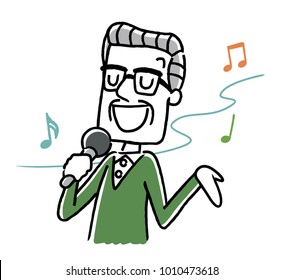 Senior man: to sing