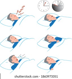 Senior man with sleep apnea syndrome