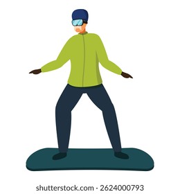 Senior man is snowboarding, enjoying winter sports and an active lifestyle