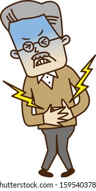 Senior man with stomach ache