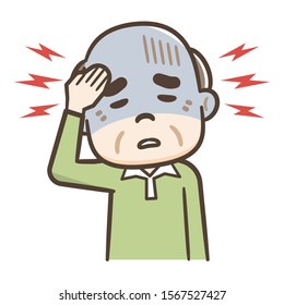 Senior man suffering from headache
