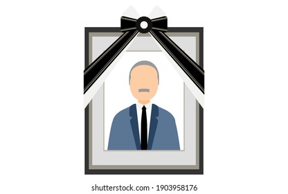 Senior man in a suit reflected in the deceased