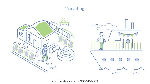 Senior man traveling and sightseeing alone