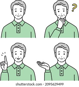 Senior man in various poses