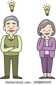  Senior man and woman having a good idea