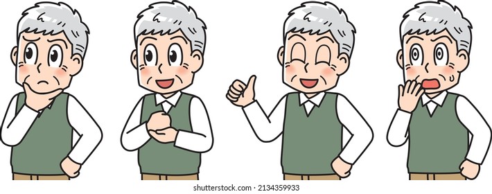 

Senior men in various poses