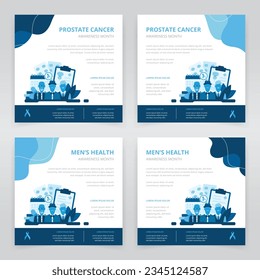 Concienciación sobre la salud de los hombres de mayor edad o concienciación sobre el cáncer de próstata mes conjunto de plantillas de publicación en medios sociales