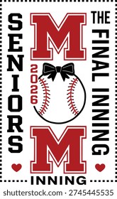 Senior Mom 2026 The Final Inning Baseball Graduation Design