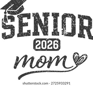 Senior Mom Class de 2026 Vector angustiado