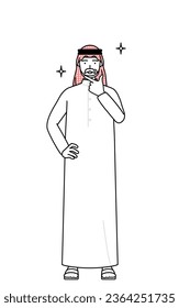 Senior Muslim Man in a confident pose, Vector Illustration