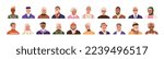 Senior old people avatars set. Happy men and women of older age, face head portraits. Diverse elderly grandmothers, grandfather profile pictures. Flat vector illustrations isolated on white background