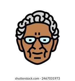 senior old woman avatar color icon vector. senior old woman avatar sign. isolated symbol illustration