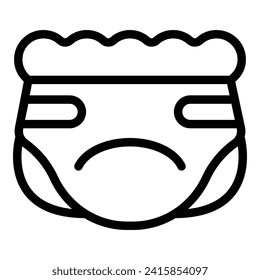 Vector de contorno de icono de teclado superior. pañal adulto. Anciana elástica