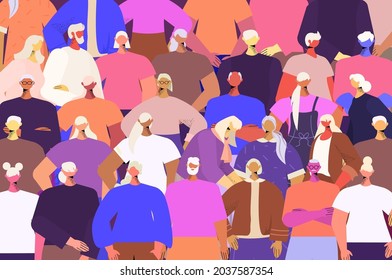 senior people group mature friends standing together old age concept portrait