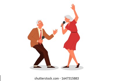 Senior Couple Singing Stock Illustrations, Images & Vectors | Shutterstock