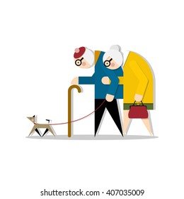 Senior People . Vector flat ilustration