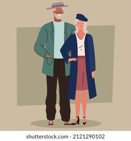 senior people wear elegant clothes