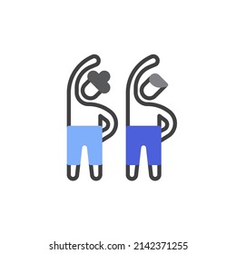 Icono de línea de actividad física superior. signo de estilo lineal para concepto móvil y diseño web. Gimnasia de adultos mayores esboza icono vector. Símbolo, ilustración del logotipo. Gráficos vectoriales
