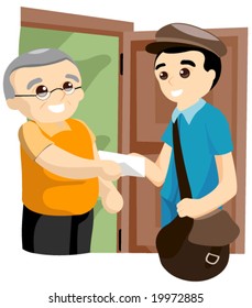 Senior Receiving Letter - Vector
