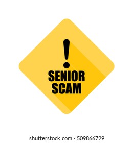 Senior Scam Hazard Sign Illustration