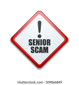 Senior Scam Hazard Sign Illustration