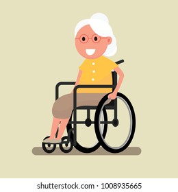 Senior sitting in wheelchair 