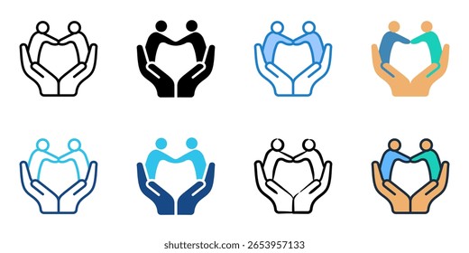 Senior Social Life icon set multiple style collection 

