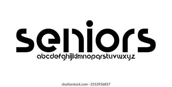 Senior, Sport Modern Future bold Alphabet Font Logo. Typography urban italic style fonts technology, sport, movie brand and logos. vector illustration
