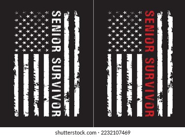 Senior Survivor With USA Flag Design