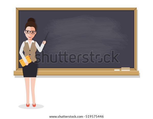 Senior Teacher Professor Standing Front Blackboard Stock Vector ...