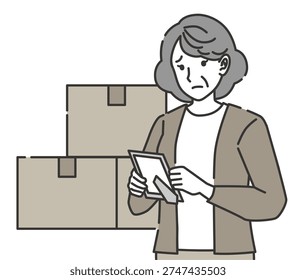 Senior Widow Grieving During Packing and Decluttering