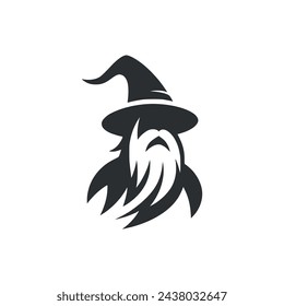 senior wizard logo vector illustration template design