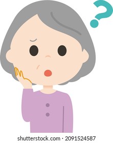 Senior woman is asking questions.