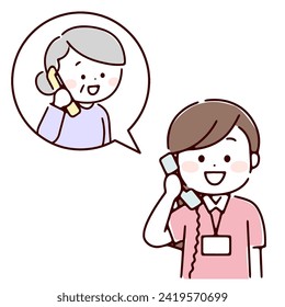 Senior woman consulting with a visiting nurse