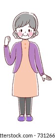 Senior woman doing gesture, illustration