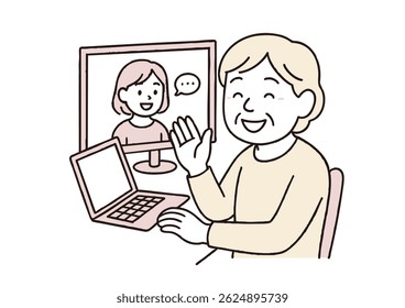 Senior Woman Enjoying a Video Call at Home