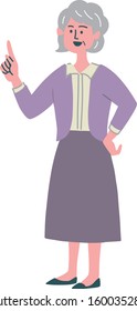 Senior woman grandmother emotion illustration