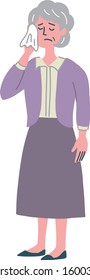 Senior woman grandmother emotion illustration