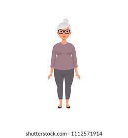 Senior woman, grandmother, stage of growing up concept vector Illustration on a white background